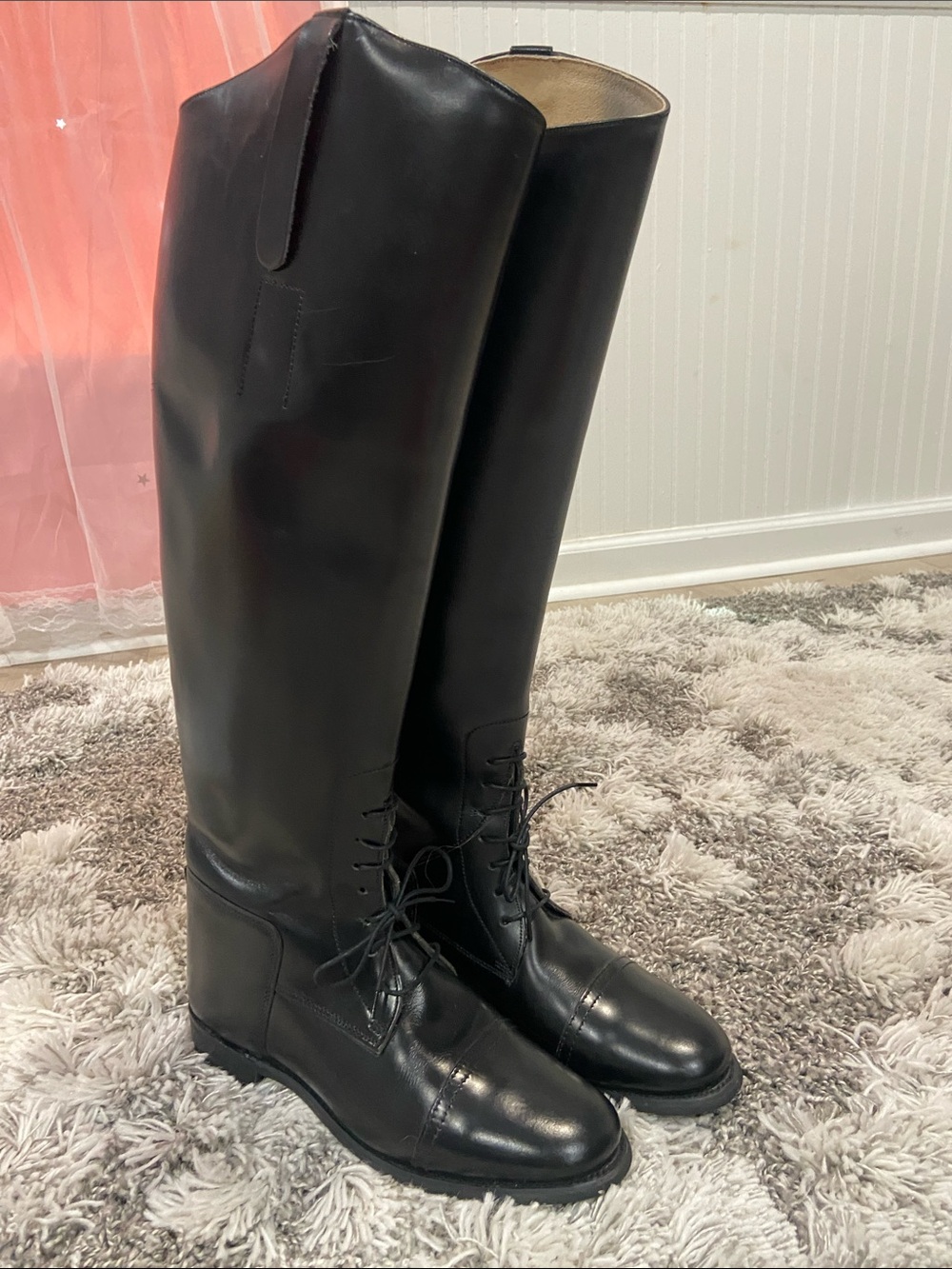 Imperial English Women’s Black Tall Lace-Up Riding Boots size 6.5